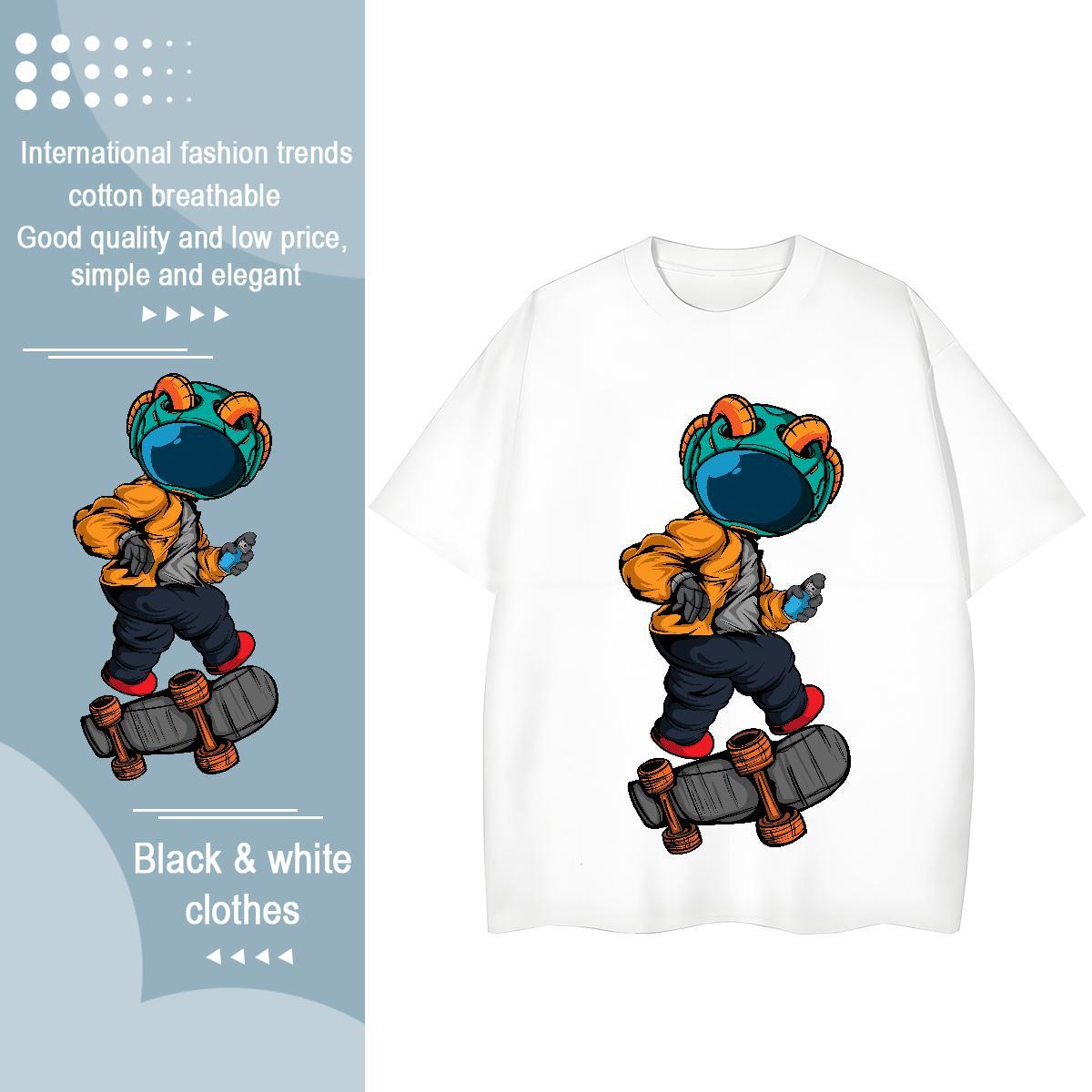 Lady Womens Tshirts 230g Pure Cotton universe Casual T Shirts Women Breathable Crew Neck DIY Anime Clothes