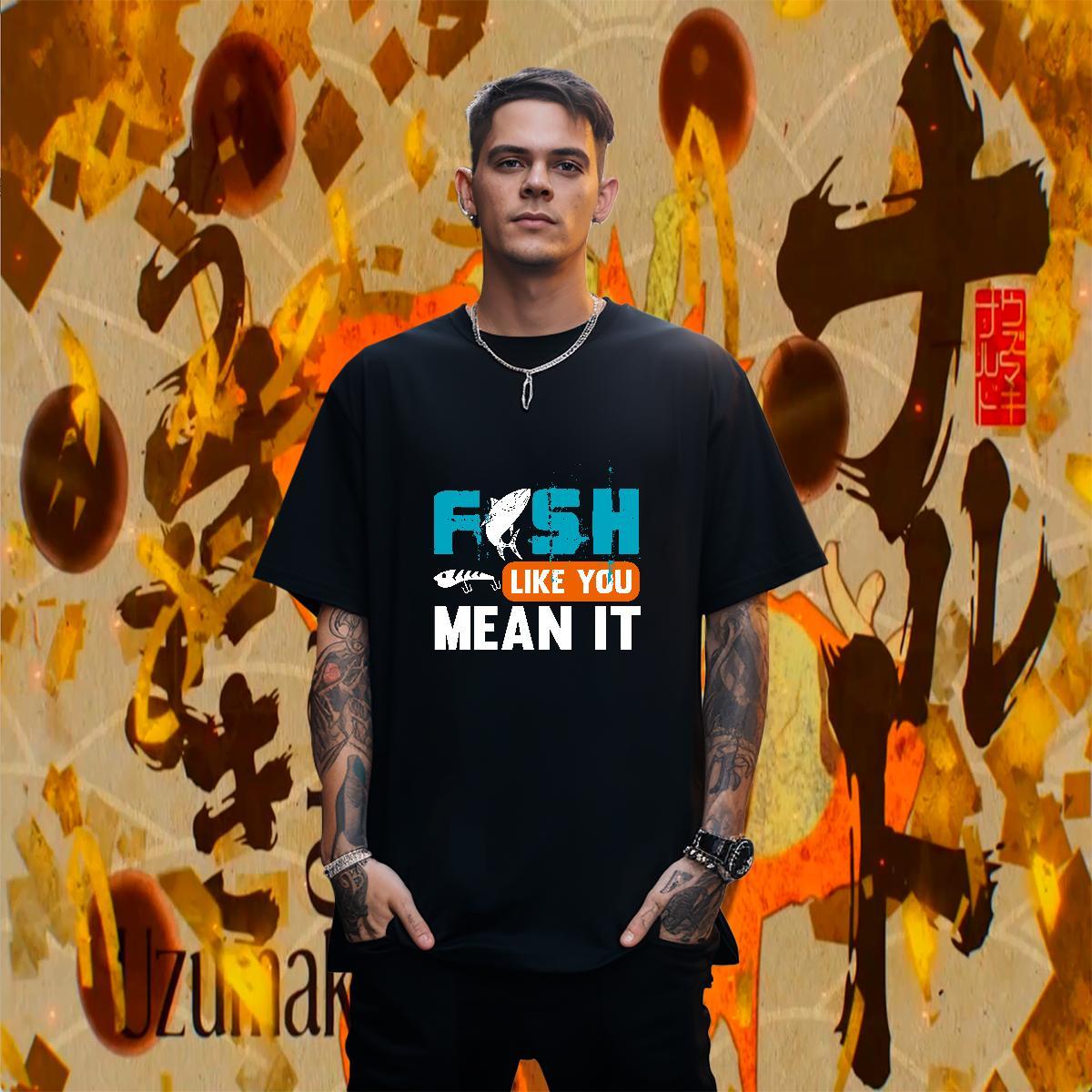 Cool Design Tshirt for Man Woman Sport 230g Pure Cotton DIY Short Sleeve Soft fish T-Shirts for Men New Arrival Clothings