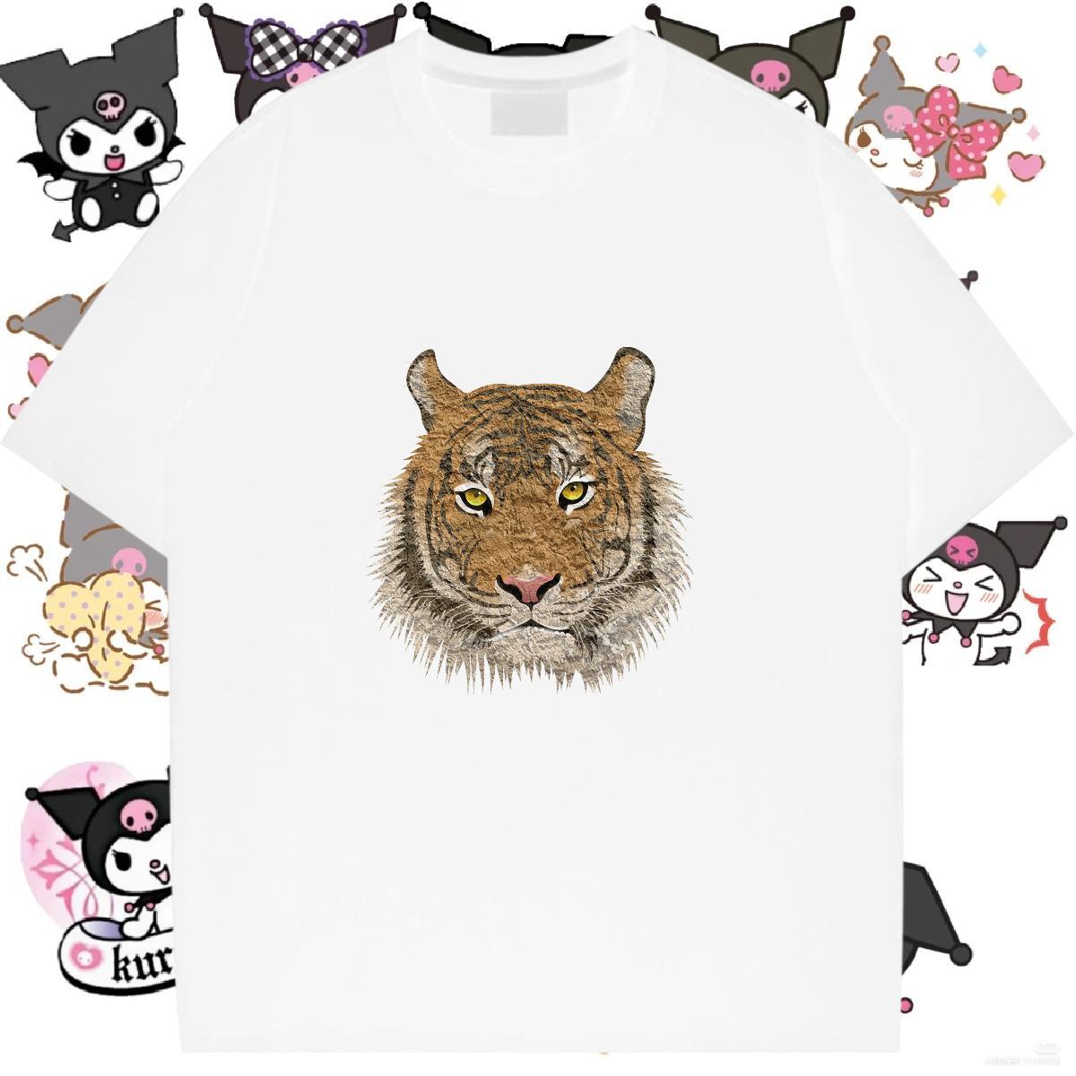 New Arrival T Shirts Women Round Neck Short Sleeve 230g Pure Cotton Womens Tshirts Plus Size Custom tiger Home Outdoor Unisex Clothings
