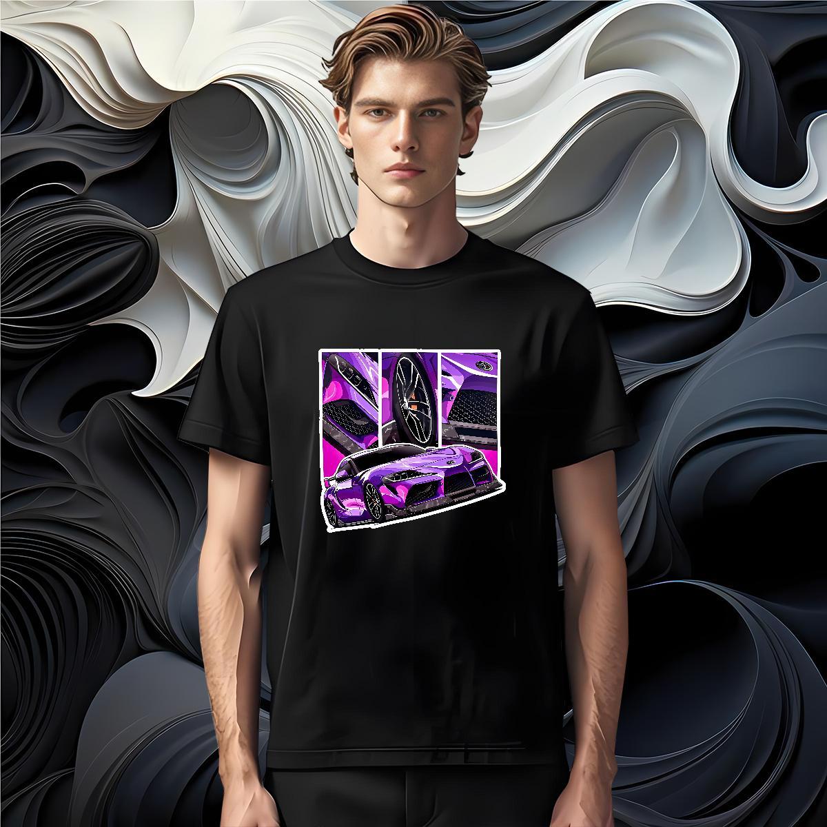 Wholesale car Man T Shirts Daily Outfit Men Clothes T-Shirt 230g Cotton DIY Customized Breathable Soft Customized Print Tops Shirt