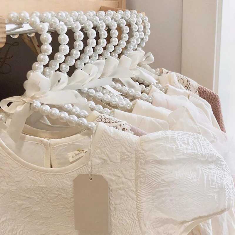 1pcs 20/25/30cm Elegant Baby Pearl Bowknot Ribbon Dress Coat Hanger Wardrobe Closet Storage Rack Space Saving Clothing OrganizerXJ240216