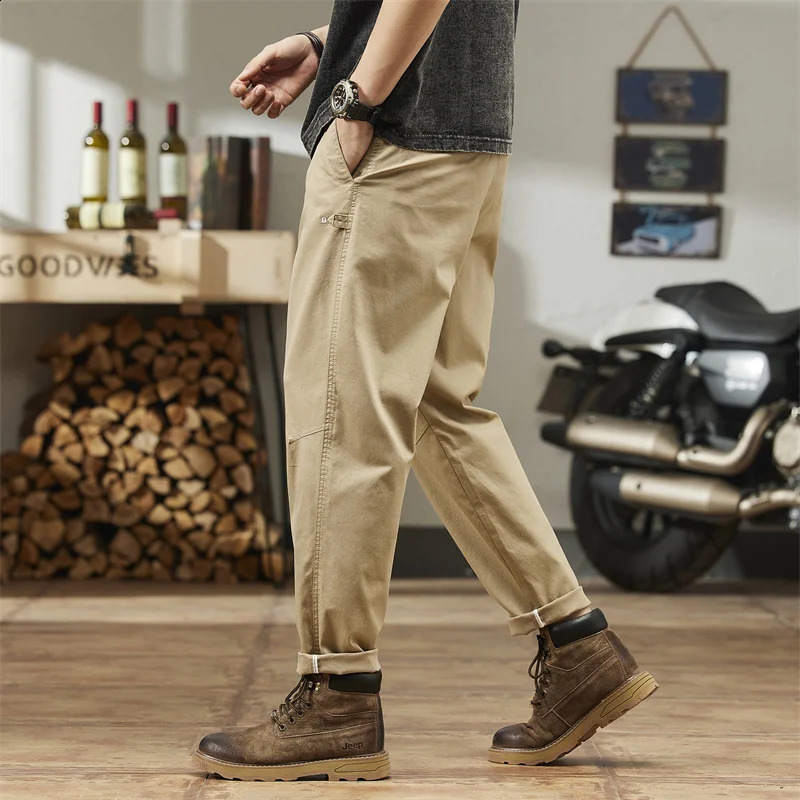 Mens clothing spring and summer casual loose straight goods mens outdoor wrapped tool pants Hombre 240821