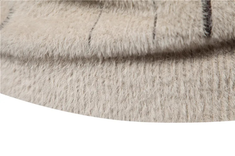 mink fur sweater soft comfortable fashionable warm knit mens clothing 240821