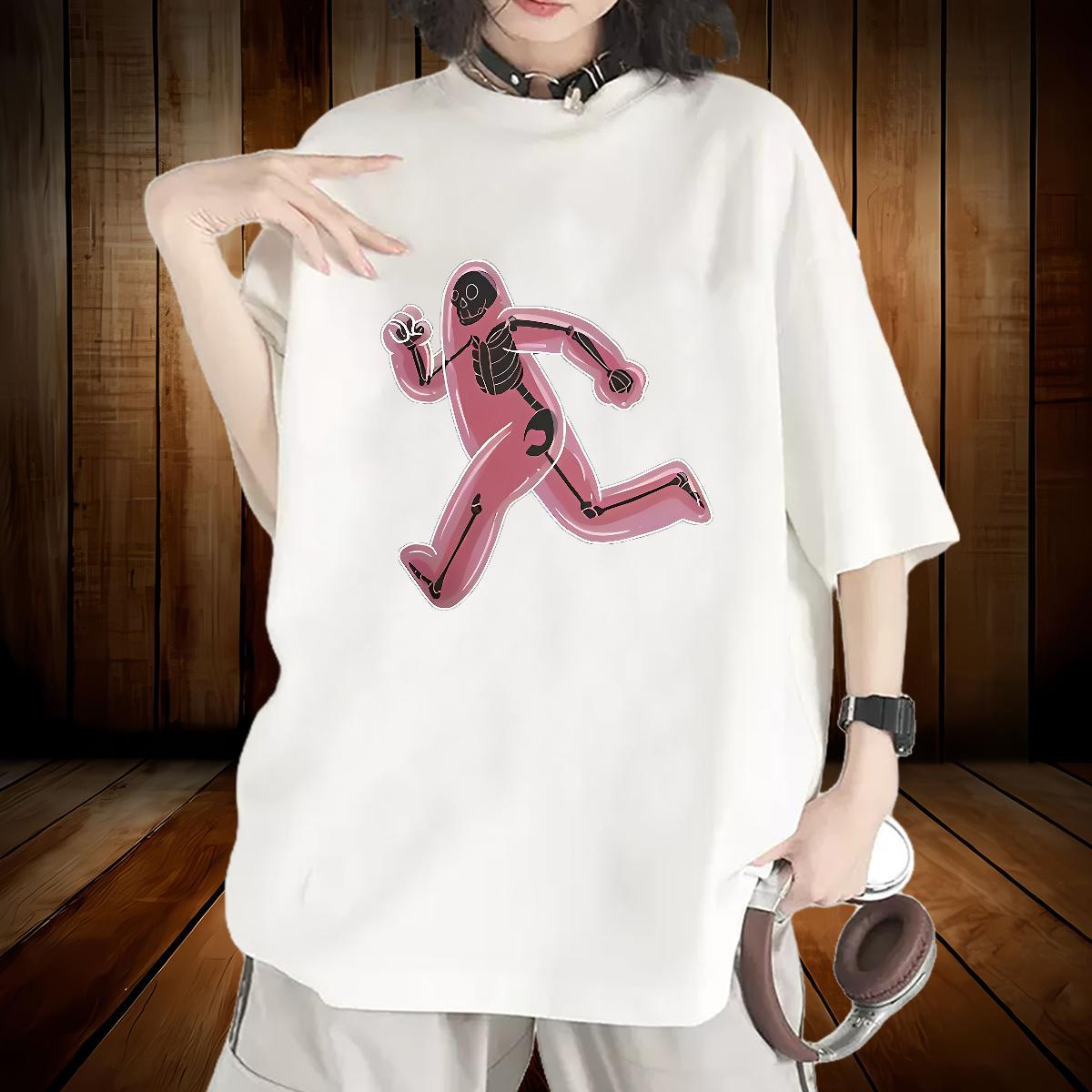 Lady Lady T shirt 100% Cotton 230g painting Casual Sport Women T Shirts Crew Neck Breathable Black Oversized Polos