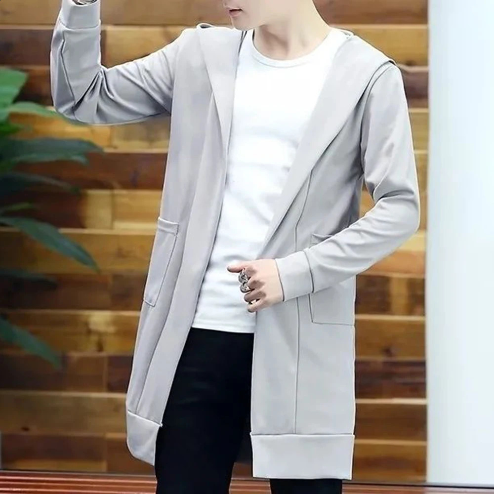 Casual Long Windbreaker Hooded Cape Men Spring Genderless Fashion Punk Hip Hop Cardigan Street Cloak Trench Coat Unisex 240822
