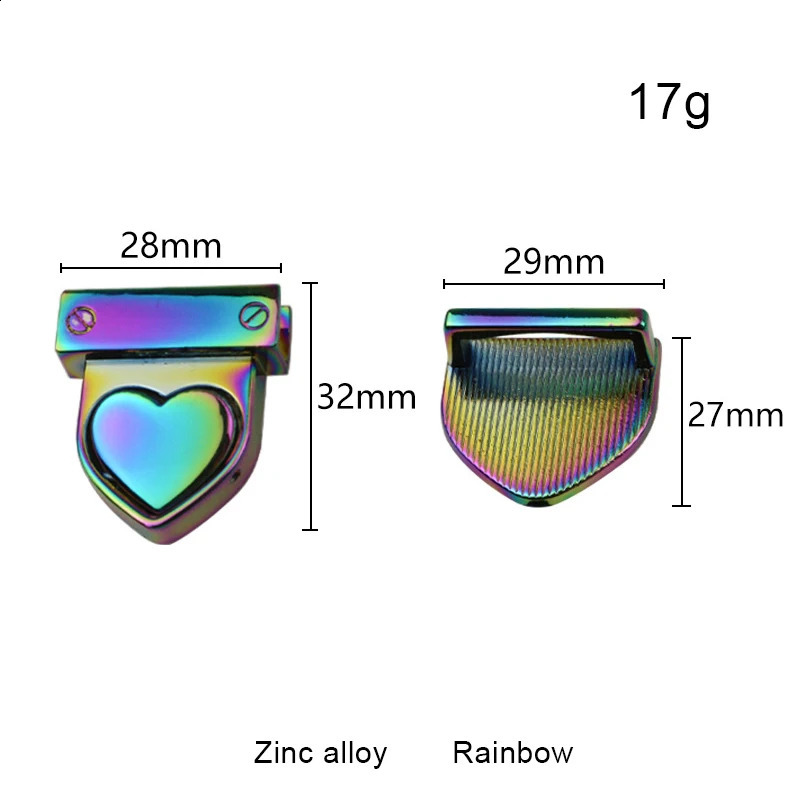 28 * 32mm metal heart-shaped press lock fashion bag switch lock for DIY handbags wallets luggage hardware closure accessories 240821