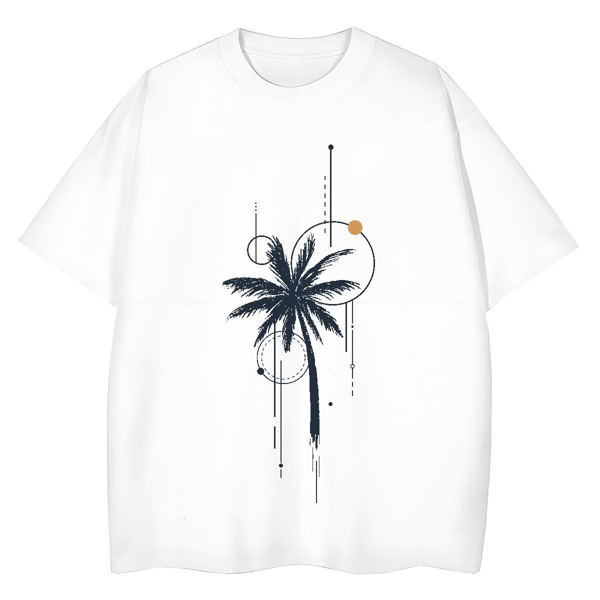 2024 T-Shirts O Neck Short Sleeves 230g Cotton Woman Tshirt Cartoon Anime tree Hip Hop 5A Polos