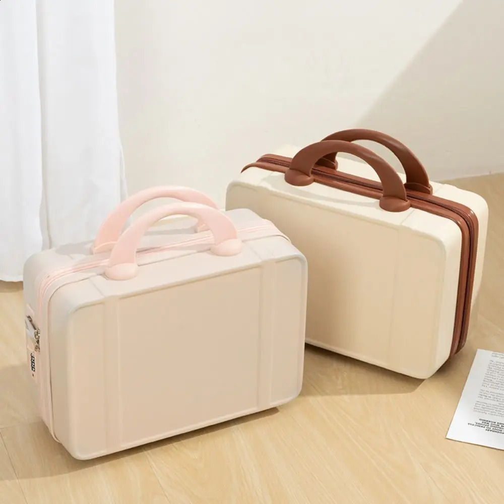 14 inch Mini Travel Suitcase Cosmetic Box Hand Luggage Organizer Case Small Boarding Case With Password Lock 240821