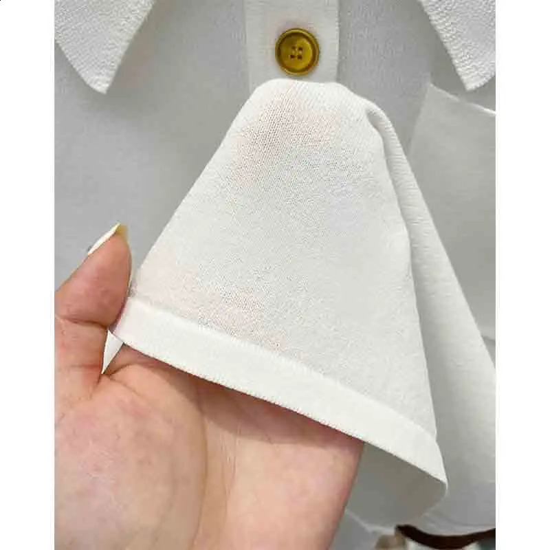 Women Clothing Knitted Polo Shirts Korean Fashion Summer T-Shirt Versatile Solid Female Casual Loose Short Sleeve Thin Tops 240822
