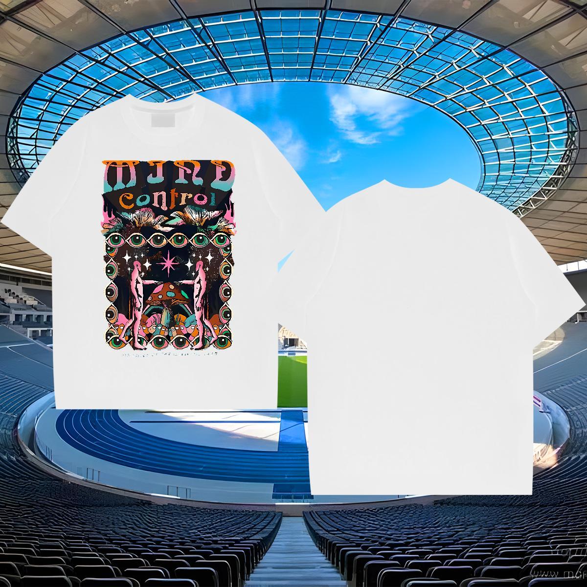 Free Shipping Men Clothes T-Shirt Casual Daily Wear 100% Cotton 230g Asian Size Pure Cotton eyes T shirt Classic Tops Tees