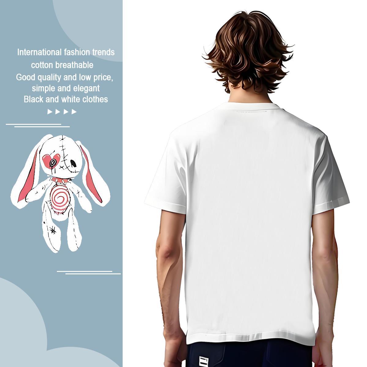 Classic Man T Shirts broken Crew Neck Beach Customized 230g Pure Cotton Men Tops Tees 2024 DIY Tops Shirt