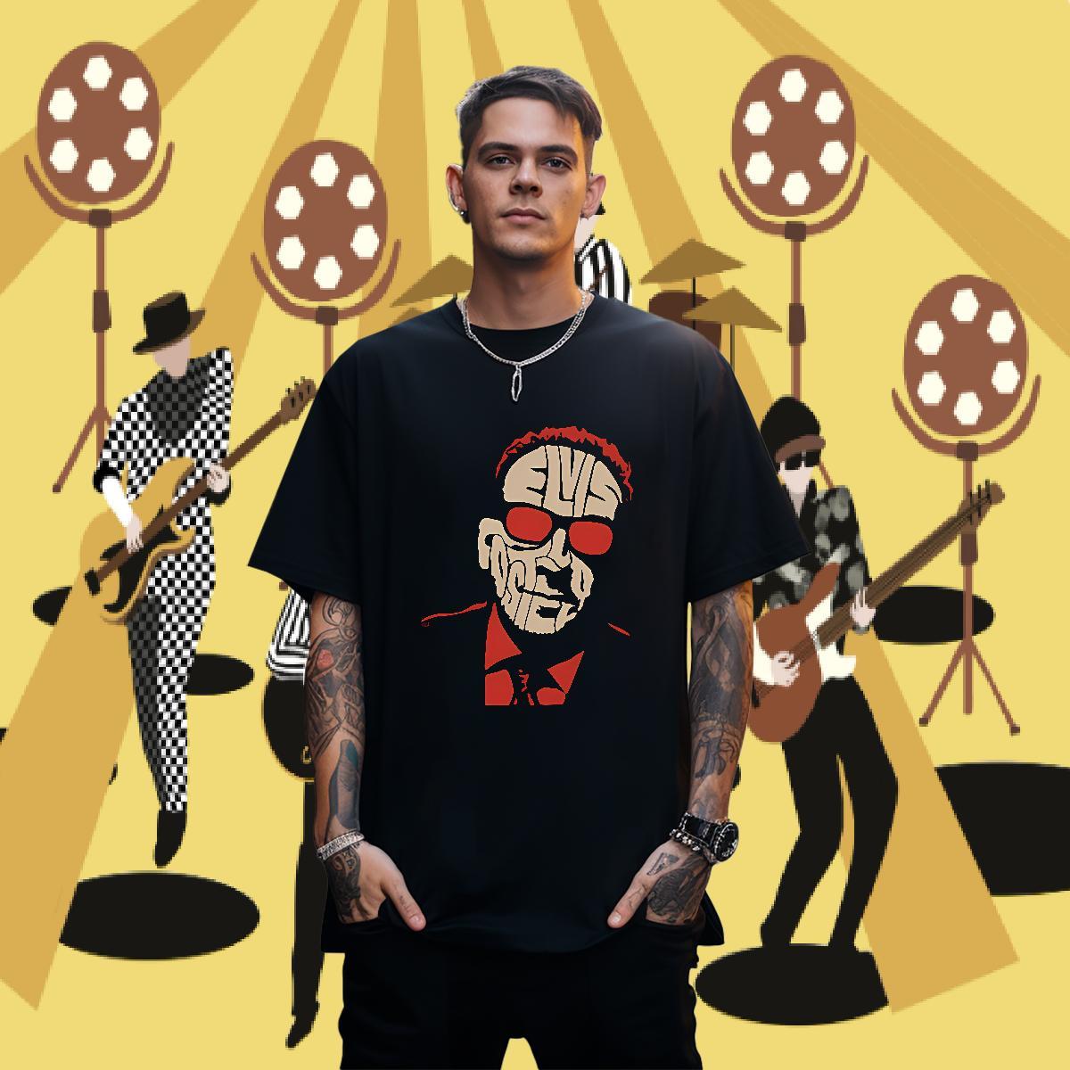 2024 Summer man Couples T Shirts 230g Pure Cotton T Shirts Men Plus Size Cartoon Summer Casual Short Sleeve O-Neck Popular Tops