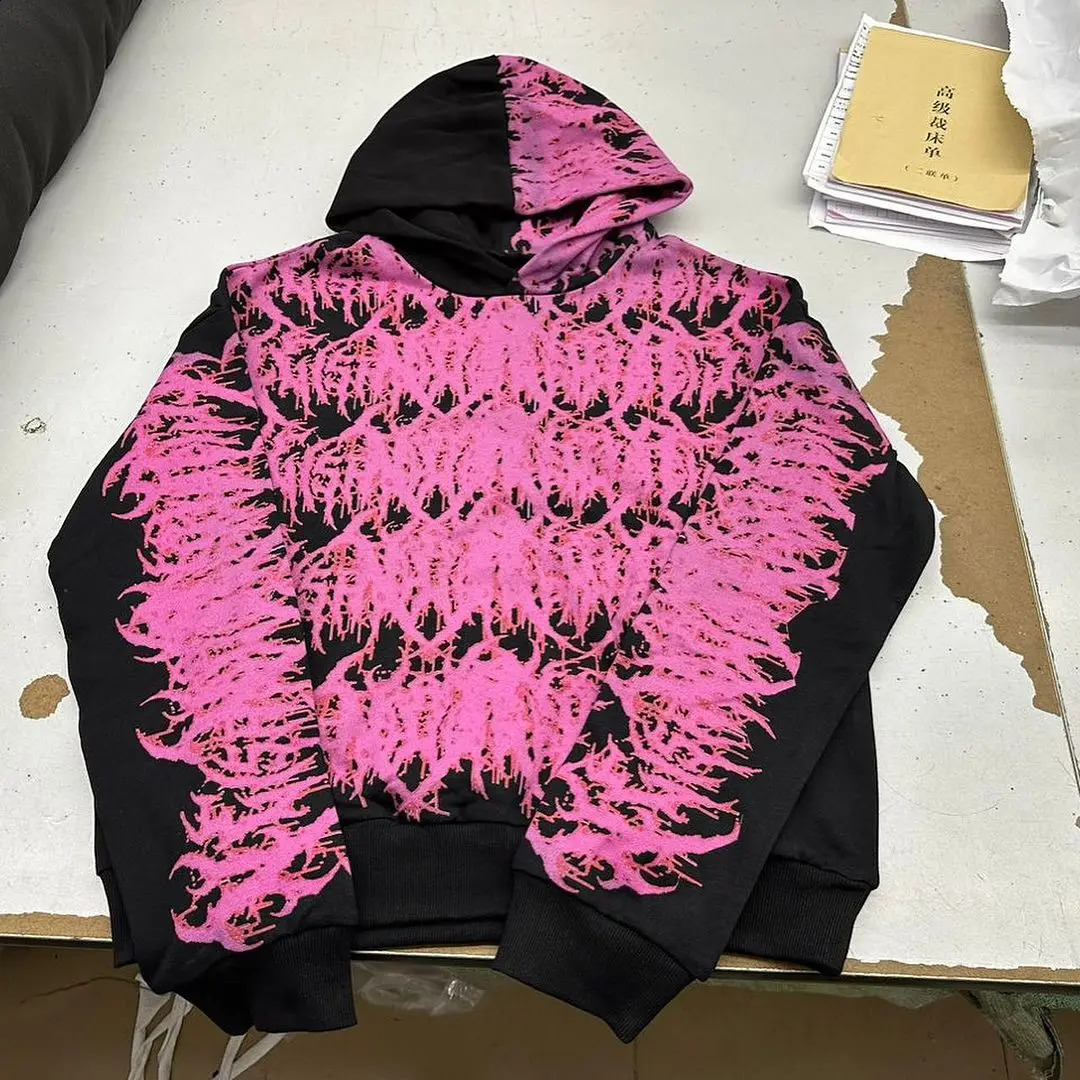 Large Graphic Color Print Zip Sweatshirt Hoodie Fashionable Street Sweatshirt Jacket Harajuku Style Hip Hop Y2k Sweatshirt 240822