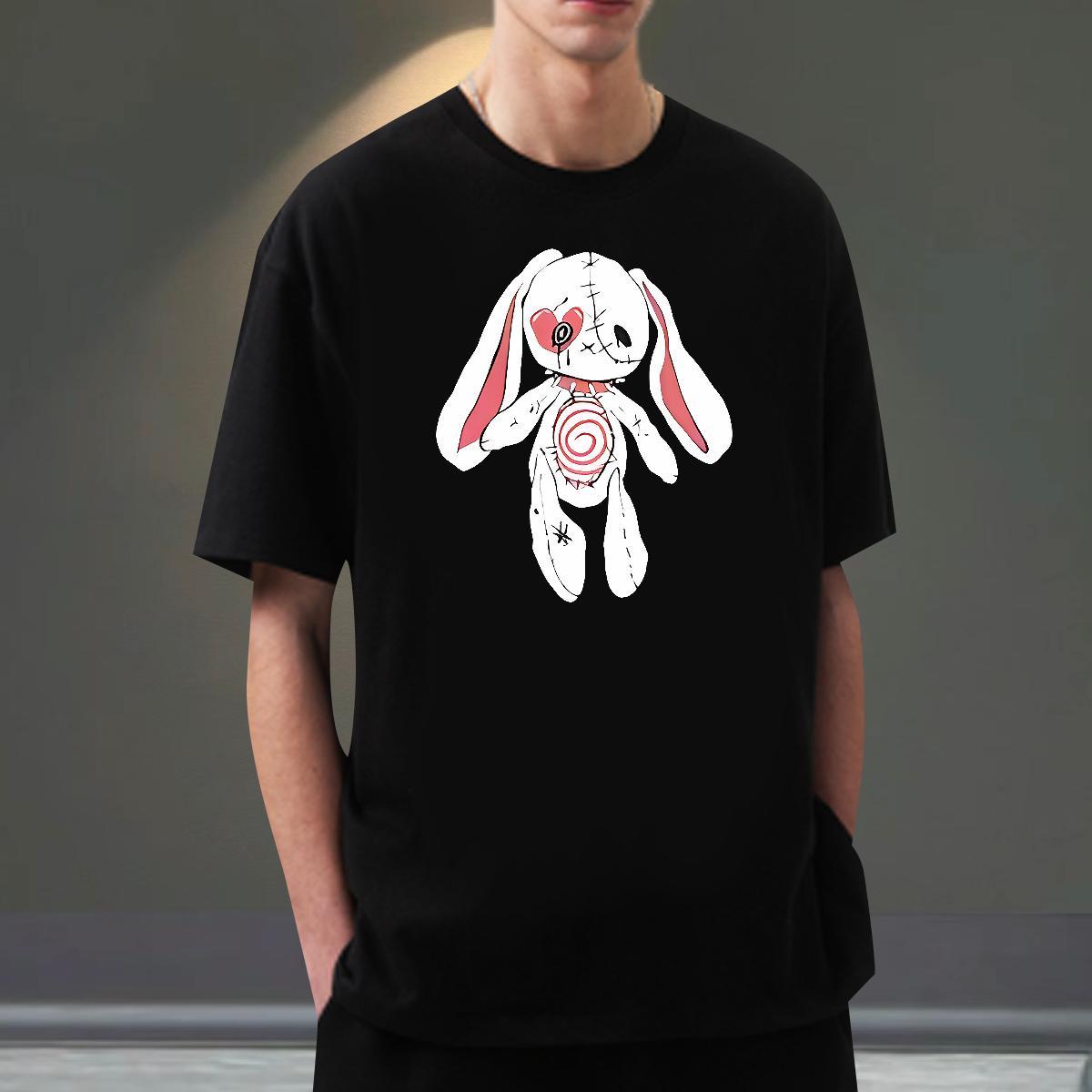 Loose Fit Tshirts Home Outdoor 230g 100% Cotton Oversized Breathable Soft rabbit Men T Shirts New Designer Tees Shirts