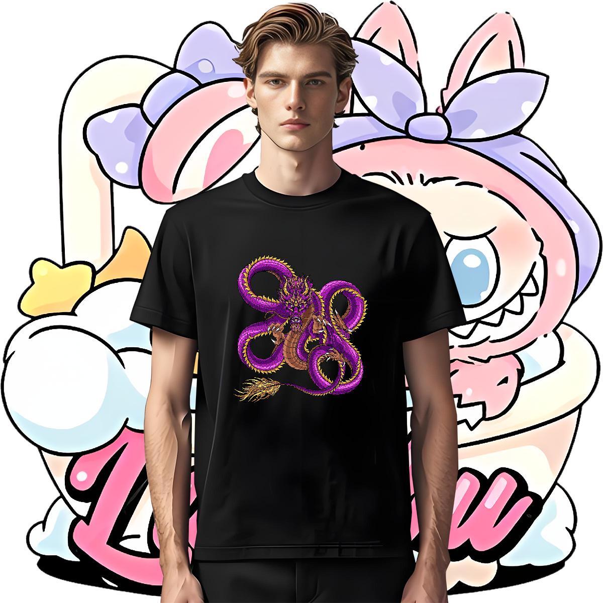 Cool fierce T-Shirts for Men Casual Beach Men Tshirts 230g Cotton Casual New Breathable Short Sleeve DIY Tees Shirts