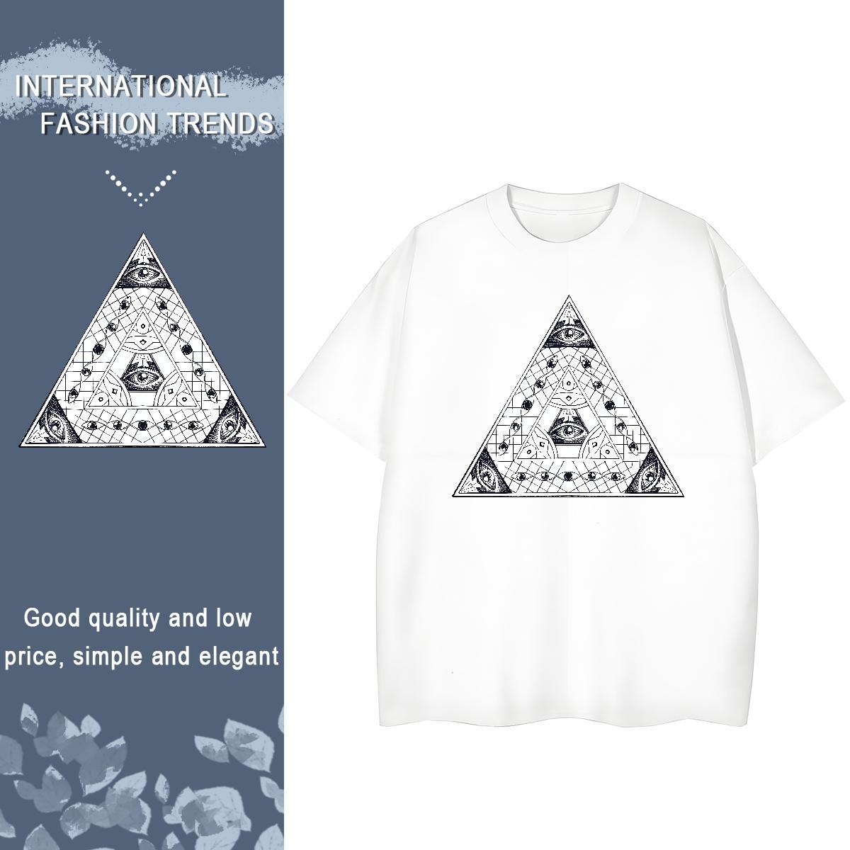 2024 Casual T shirt 230g Cotton Breathable Short Sleeve Street Casual eye of the devil Tshirt for Man Woman Comfortable Plus Size Cartoon Top Shirts