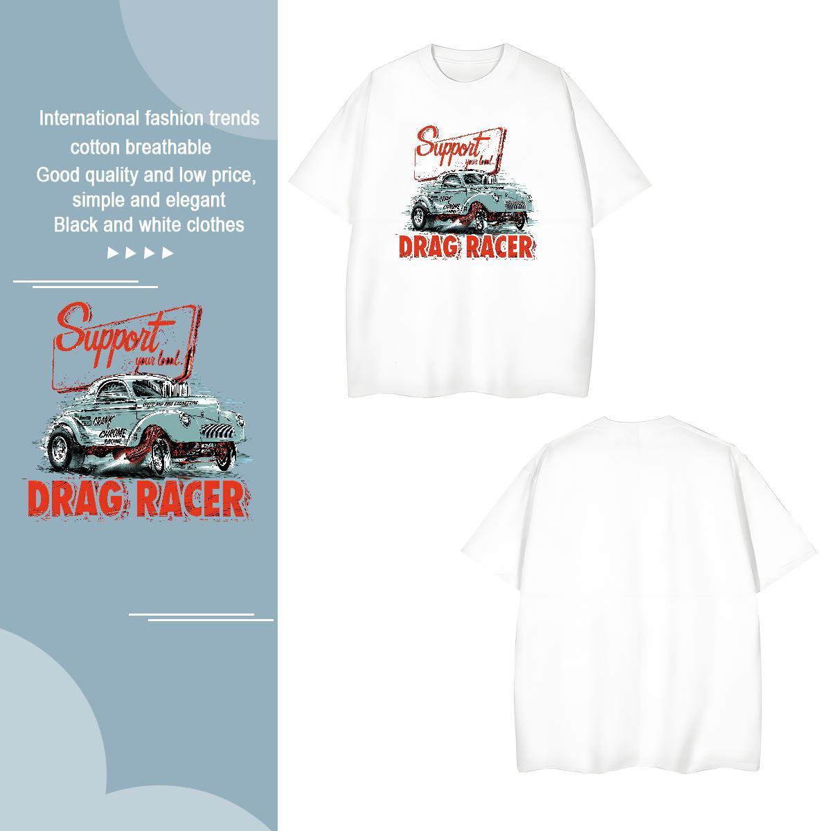 Wholesale car T-Shirts for Men Sports Casual Tshirts 230g Cotton 2024 DIY Breathable Crew Neck DIY Printed Tee Shirt