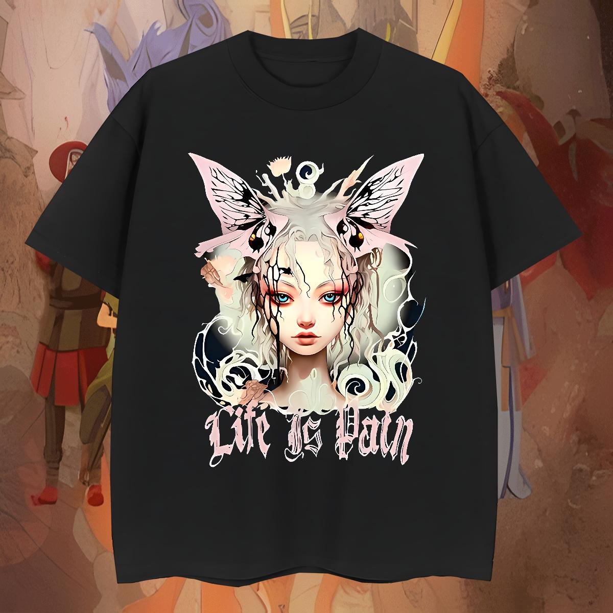 Classic Butterfly Girl T shirt Sport Men Tees 230g Cotton 2024 DIY Breathable Short Sleeve White Plus Size Tops
