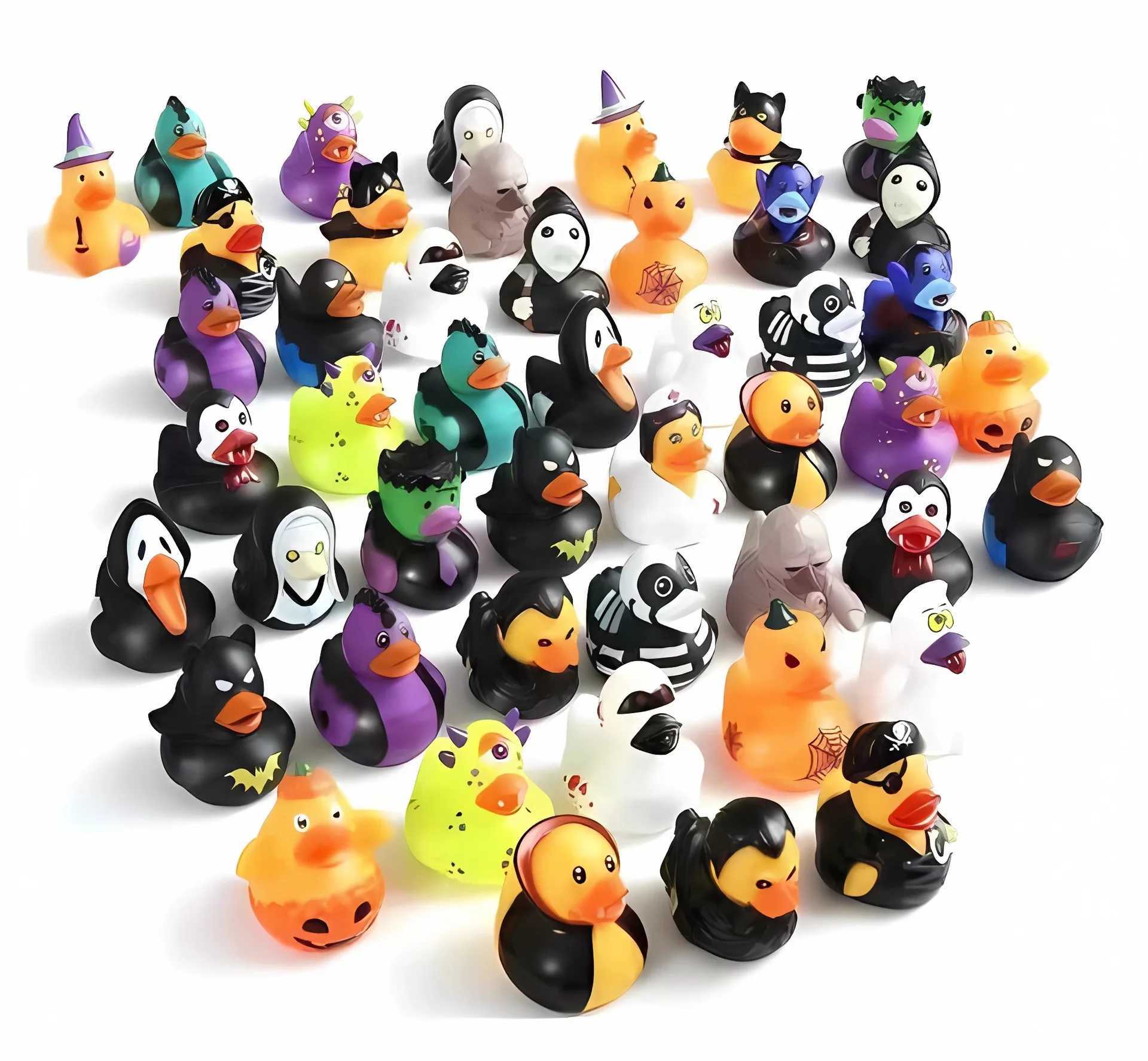 50/100pc Halloween Rubber Ducks Assorted Halloween Themed Rubber Ducks Ducky Toy Decoration for Halloween Party Favors Y240821