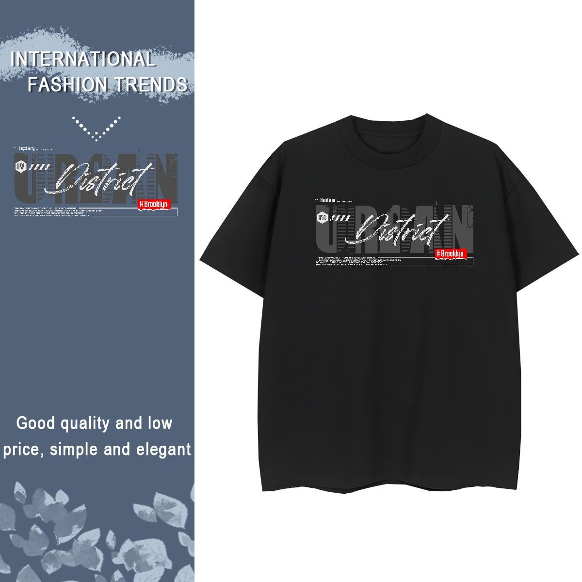 Free Shipping Women Tees 230g 100% Cotton letter Daily Outfit T-Shirts Short sleeve Soft Black Oversized Tee Shirt