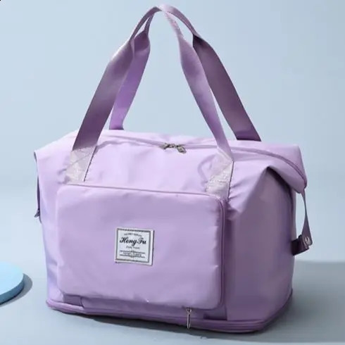 1 foldable large capacity short distance travel bag with dry wet separation fitness bag handbag 240821