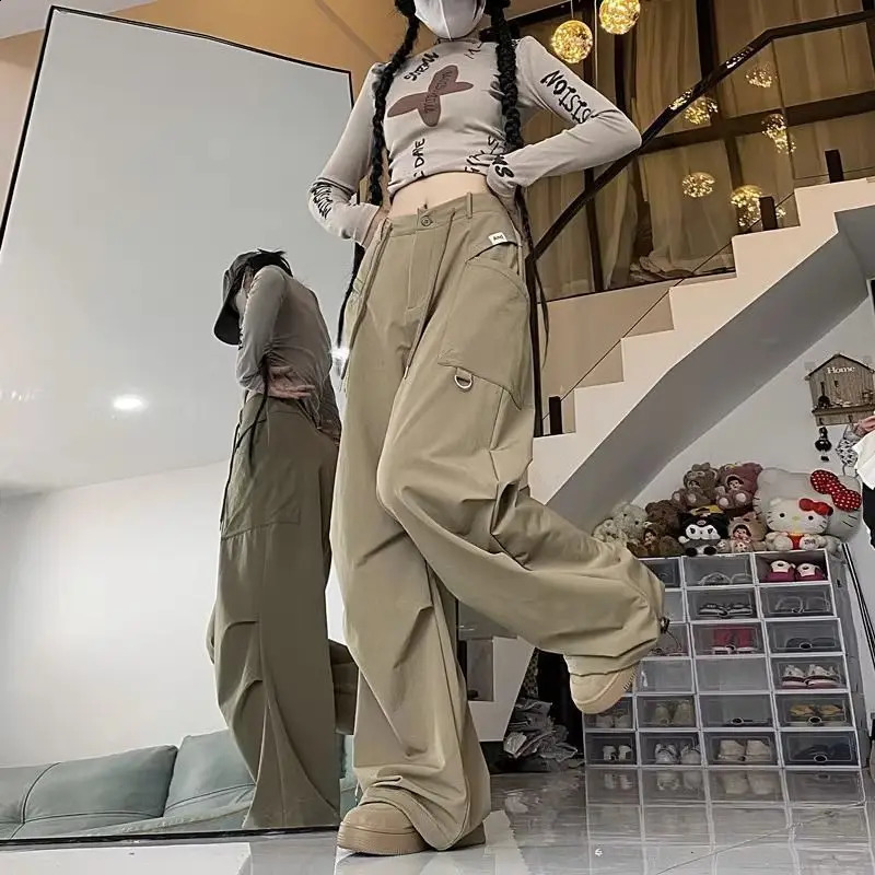 QWEEK Y2k Vintage Cargo Pants Woman Streetwear Baggy Harajuku Korean Fashion Sports Oversized High Waist Trousers Aesthetic 240821