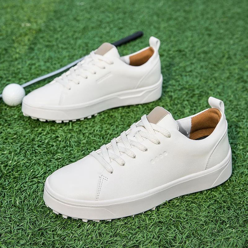 Men Women Golf Shoes Breathable Leather Training Sneakers Spikeless Trainers Laceup Business Casual Travel 240821