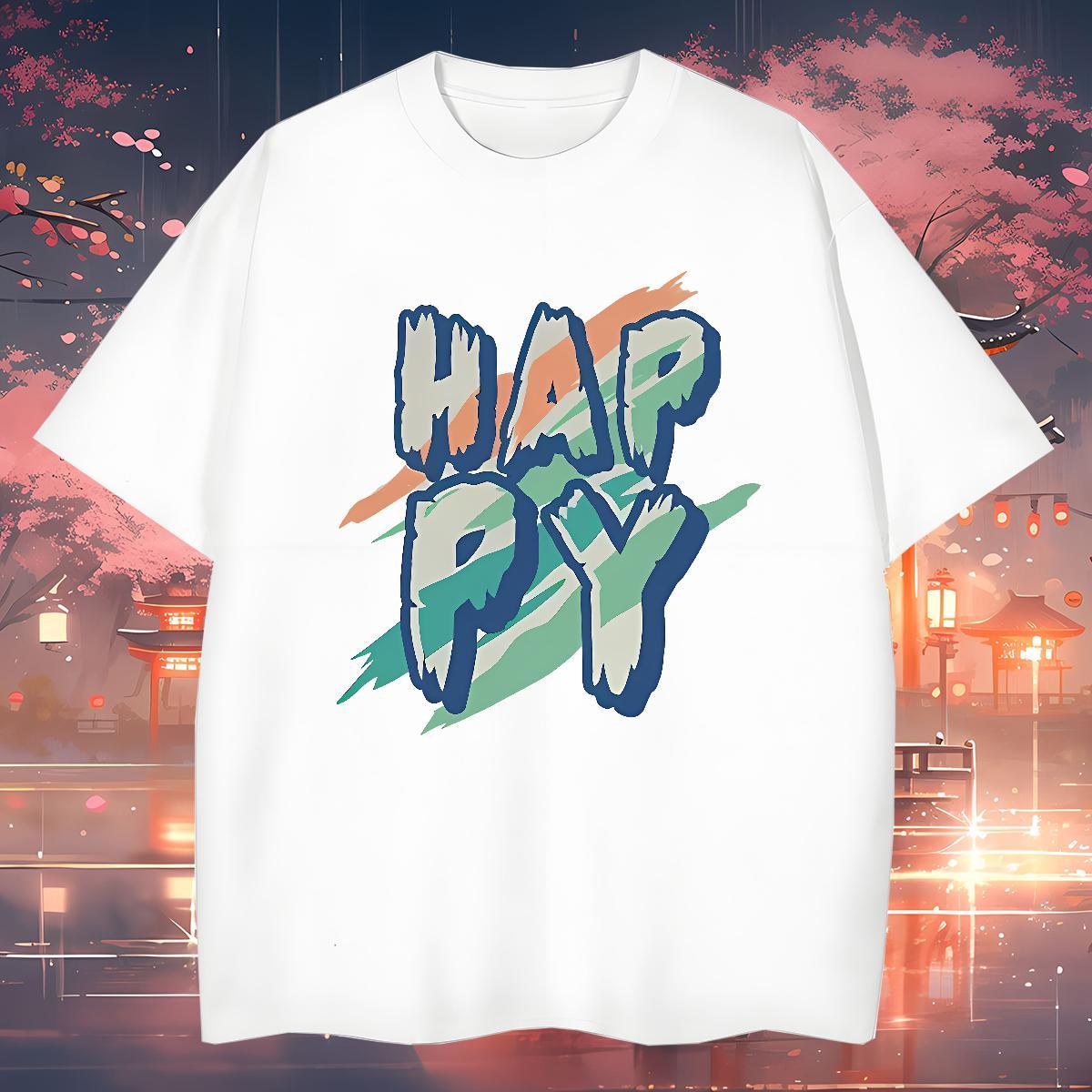 Factory Direct Home Outdoor Couples T Shirts happy Breathable Crew Neck 100% Cotton 230g T-Shirts for Men Cool Design Oversized Clothings