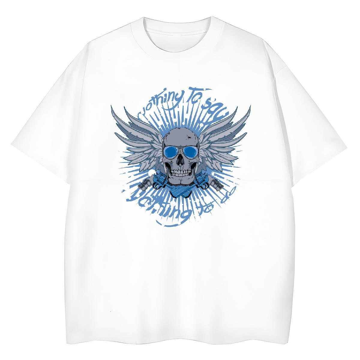 Custom Womens T Shirts 230g Pure Cotton Crew Neck Street Casual skull Tshirt for Man Woman Designer Nice Custom Printing Tops Shirt