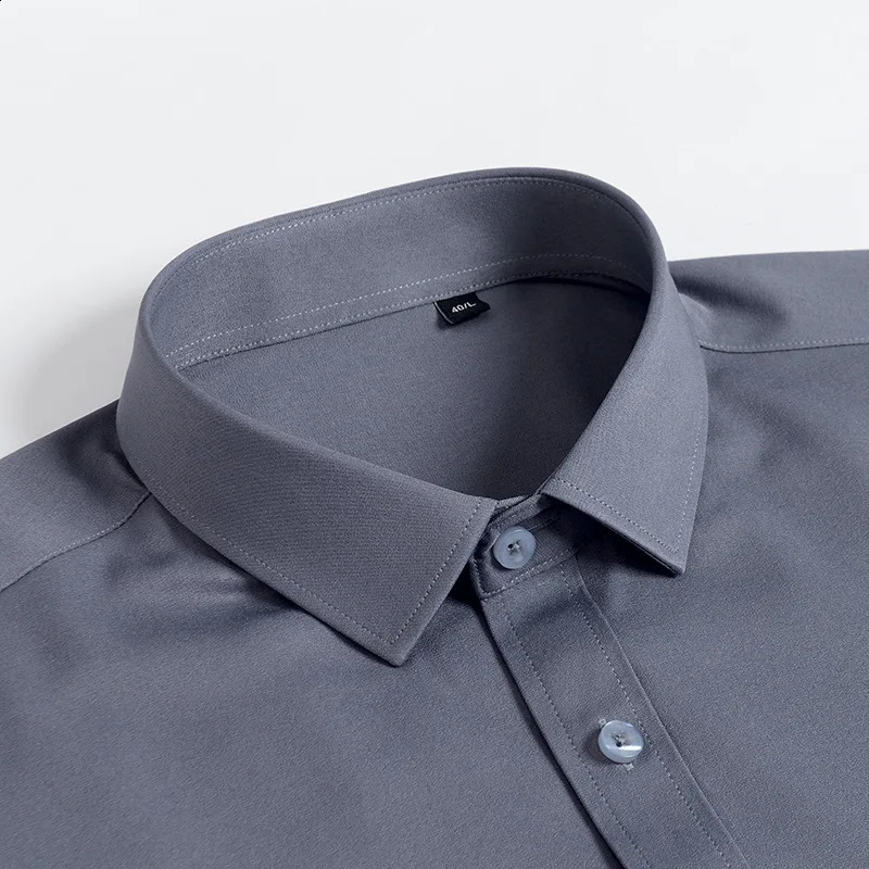 Spring and autumn long-sleeved mens slim-fit work clothes business shirt solid color free ironing young and middle-aged 240822