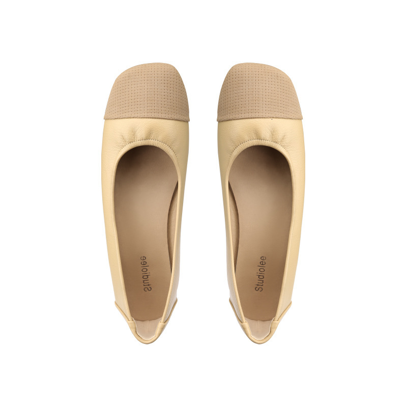Sheepskin Edition Grape Mom Same Soft Soled Grandma Small Fragrant Style Color Blocked Light Mouth Versatile Flat Single Shoes For Women OUTDOOR