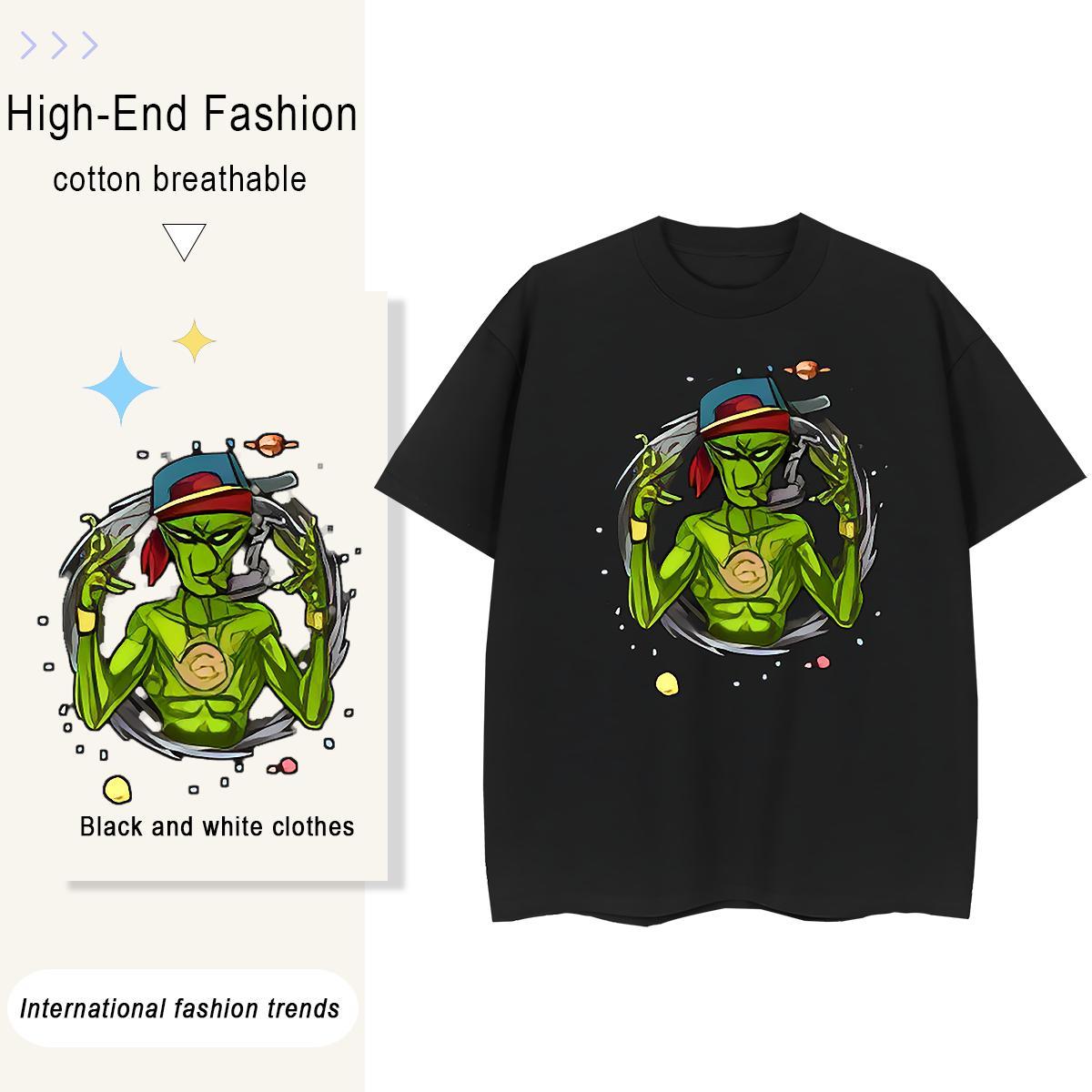 Designer Womens Tshirts 230g 100% Cotton Animated characters Casual T shirt Breathable Short Sleeve DIY Printed Tees