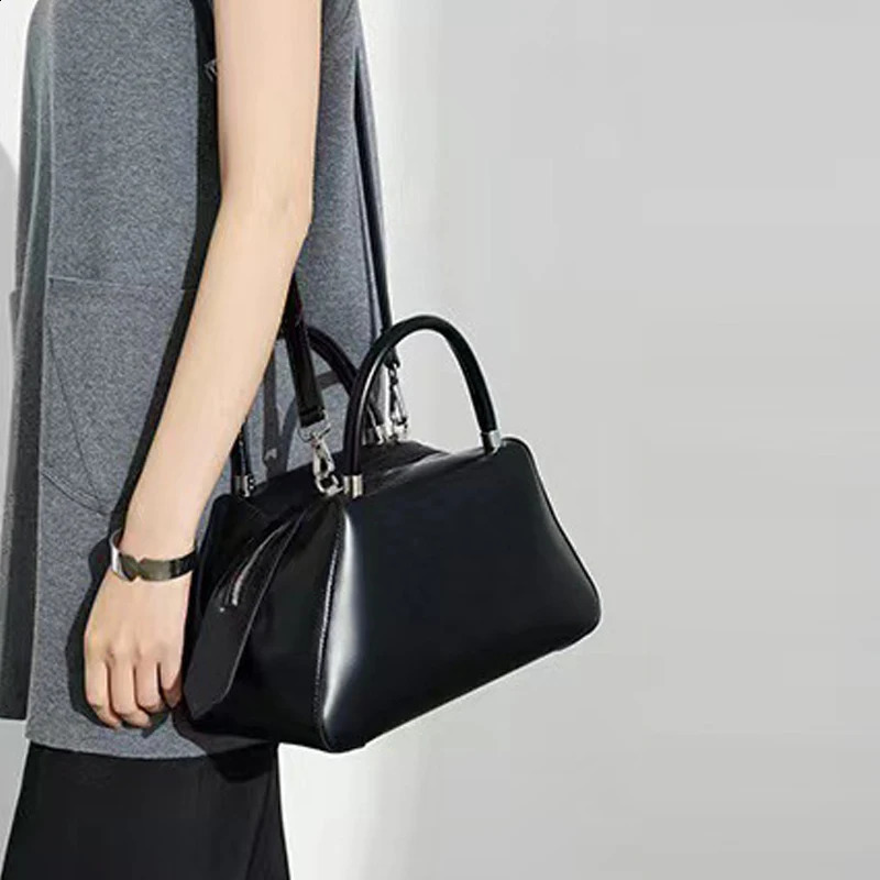 Boston womens bowling bag y ner handbag and wallet PU leather retro swing shoulder cross body 240822