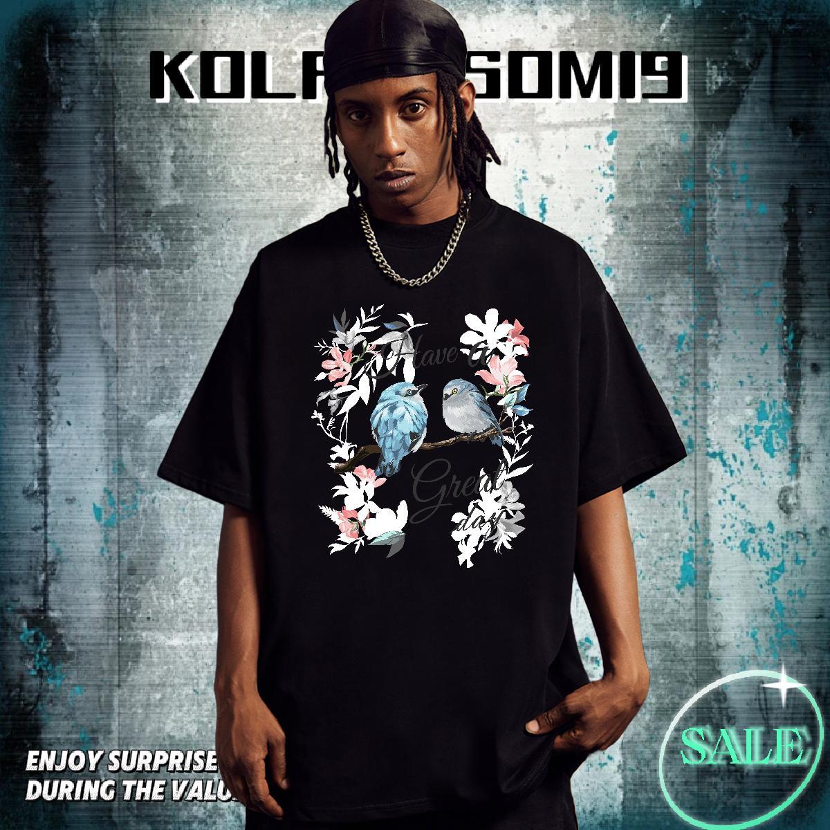 Wholesale T-Shirts for Men 100% Cotton 230g letter Daily Outfit White Plus Size Breathable Soft Tshirts DIY Tee Shirt