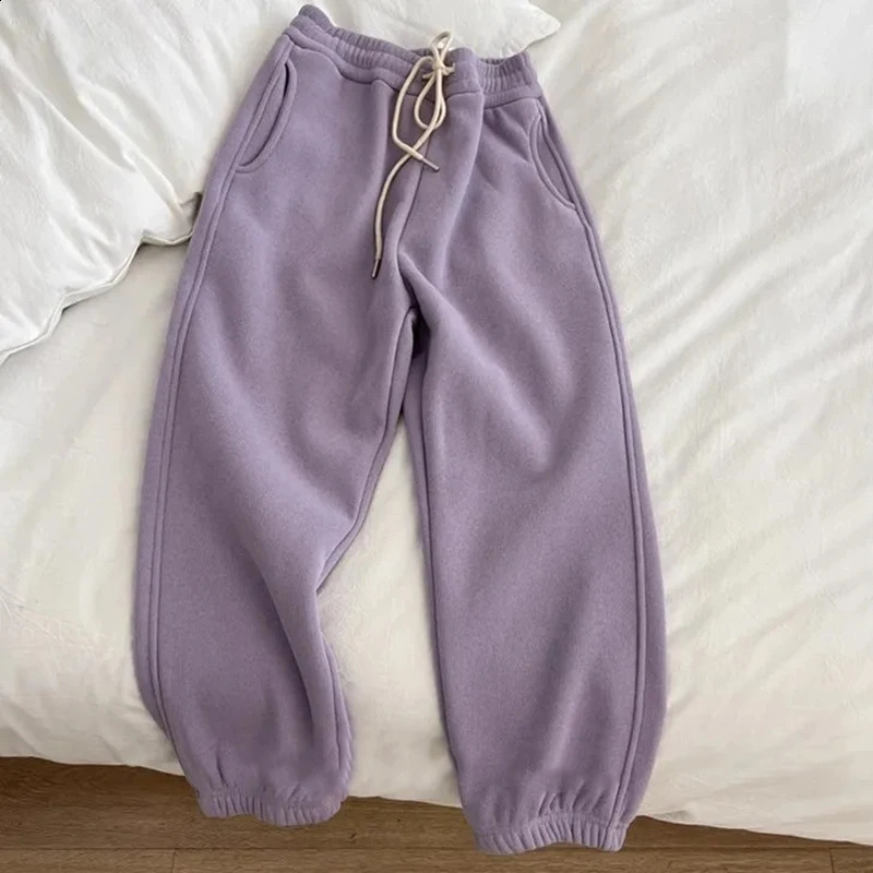 Autumn High Waist Casual Harem Pants Women Fashion Winter Thick Warm Loose Sweatpants Y2K Streetwear Drawstring Joggers Trousers 240821