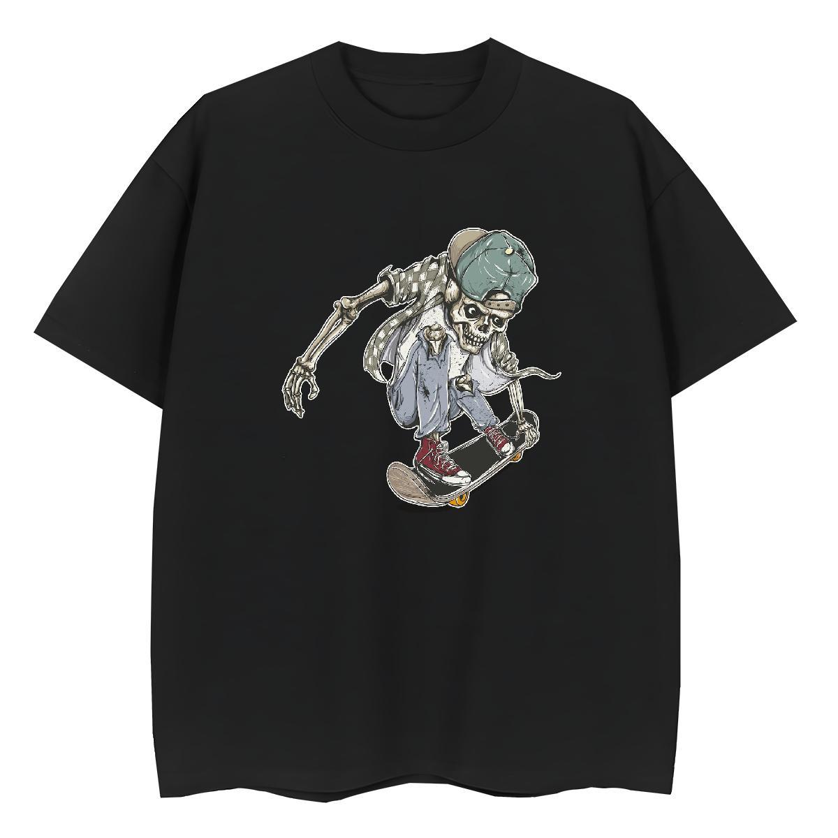 DIY T Shirts Women 230g 100% Cotton Breathable Soft Street skull Tshirt for Man Woman Loose fit DIY Anime Clothes