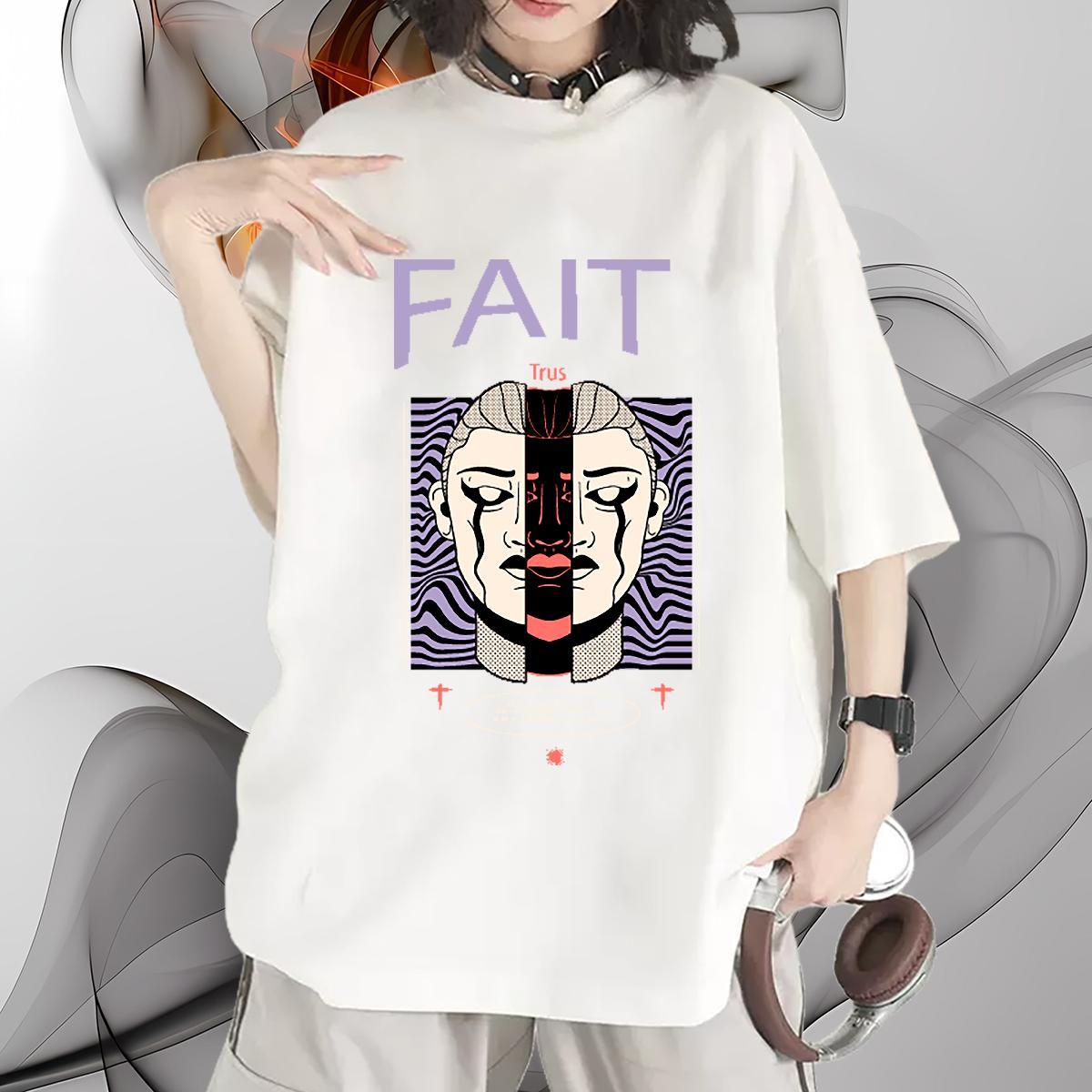 Loose fit Womens Tshirts 100% Cotton 230g English Sports Street Wear T-Shirts O Neck Short Sleeves DIY Logo Clothes