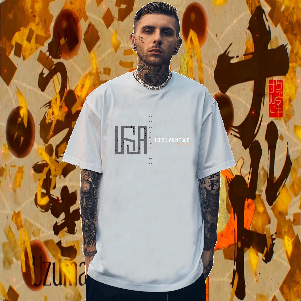 Brand Men Clothes T-Shirt Hip Hop Street 230g Pure Cotton Plus Size Cartoon Short Sleeve O-Neck USA Mens T Shirts New Designer Tees
