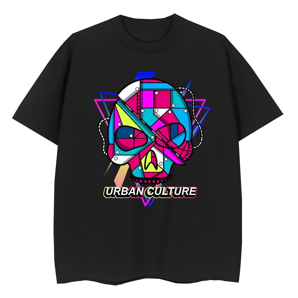 DIY Woman T Shirts 230g Pure Cotton Round Neck Short Sleeve Summer Casual skull Tshirt for Man Woman Loose fit Plus Size Custom Polos
