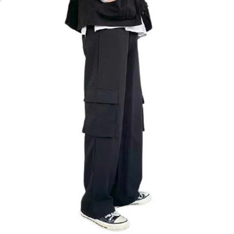 Deeptown Y2K White Women Cargo Pants Korean Fashion Vintage Wide Leg Baggy Trousers Streetwear Casual Oversized Harajuku Kpop 240821
