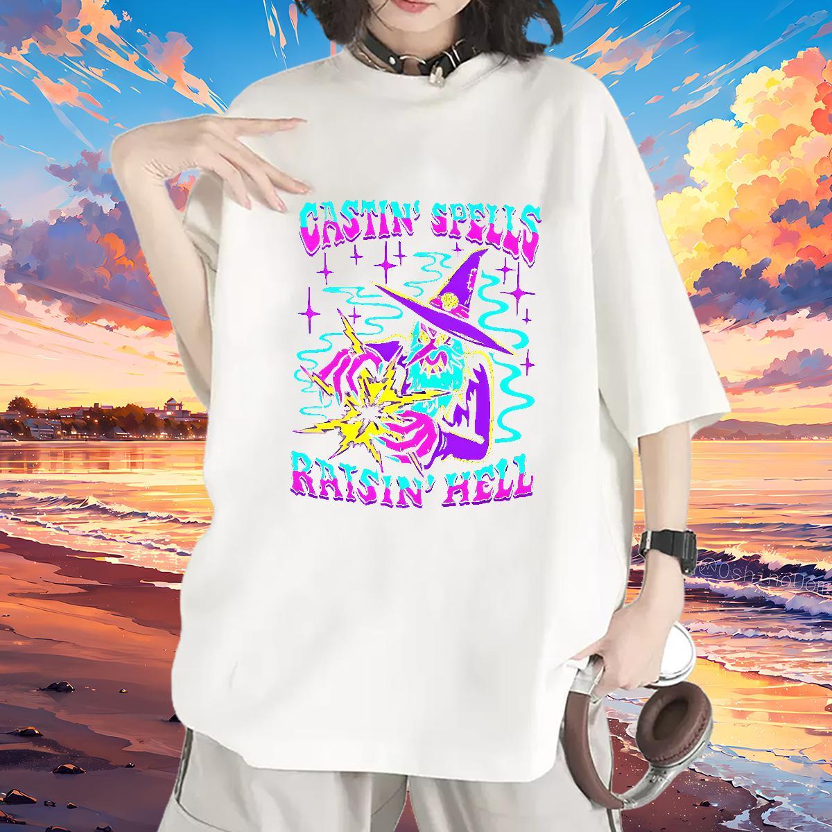 2024 Designer Womens T Shirts 100% Cotton 230g Breathable Casual Daily Wear witch Unisex Tshirts 5A Oversized Clothes