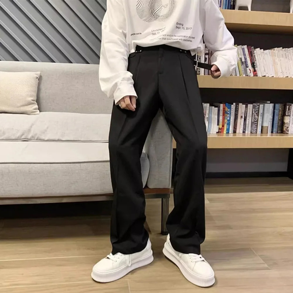 Y2K Mens Pants Business Casual Versatile Suit Pants Autumn High Street Hawaiian Straight Leg Pants Mens Clothing Unisex 2024 240821