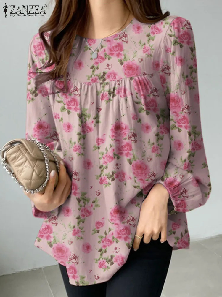 ZANZEA Fashion Long Sleeve Printed Shirt Womens Spring Bohemian Casual Holiday Top Party Blusas 240822