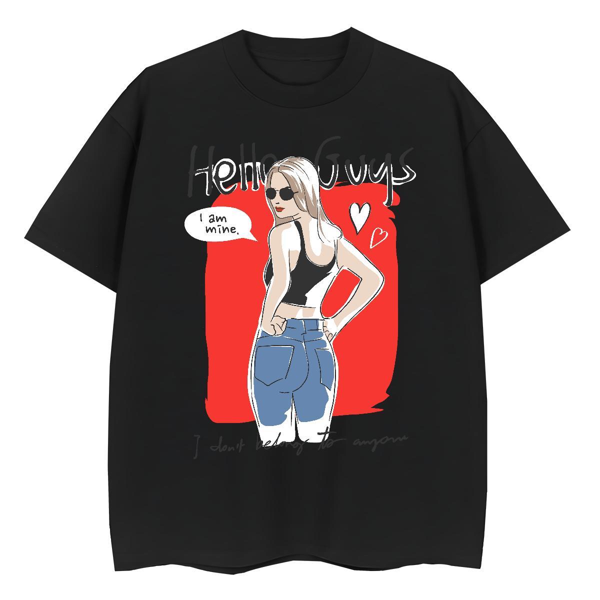 New T-Shirts 100% Cotton 230g Breathable Soft Sport character Woman Tshirt 5A Customized Wear