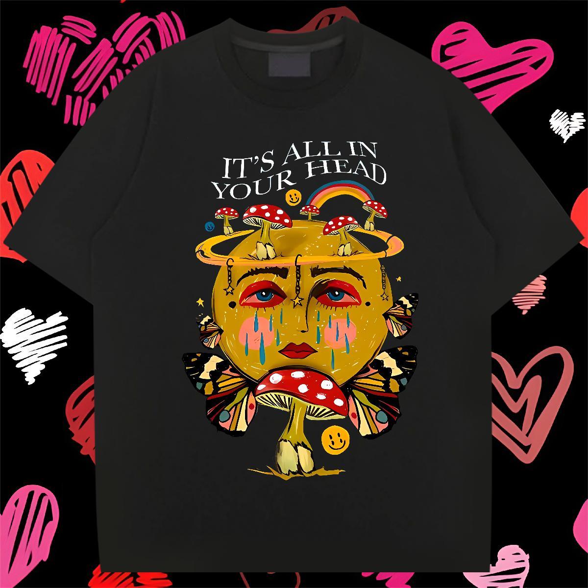 Fashion New Men Tops Tees 230g Cotton Anime Printing Street rainbow O Neck Short Sleeves Men T Shirts Cool Design Custom Print Plus Size Tshirts