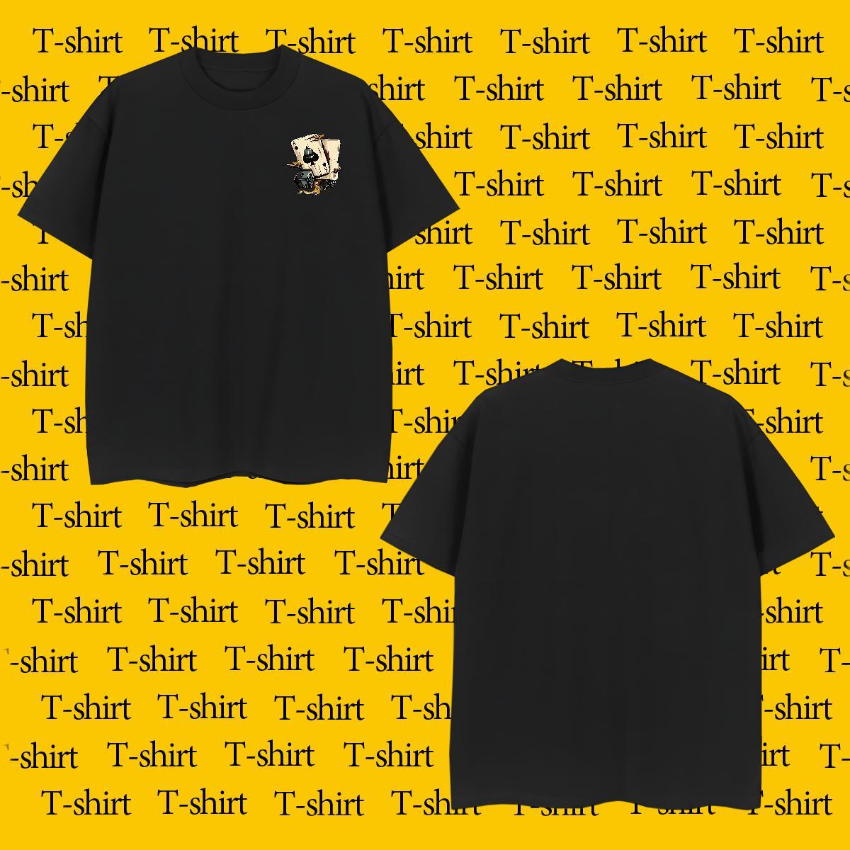 Customized Men Tees 100% Cotton 230g Hip Hop playing card Breathable Soft T shirt Free Shipping DIY Printed Tops Shirt