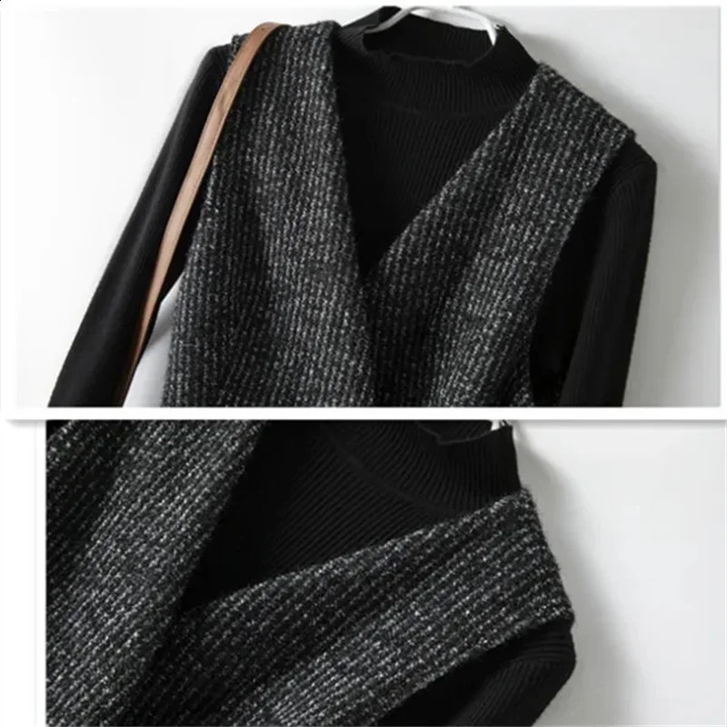Female Coat Vest Women All-Match Western Style High-Grade All-Match Outer Wear Cardigan Vest Dress Trendy Slim W10 240822