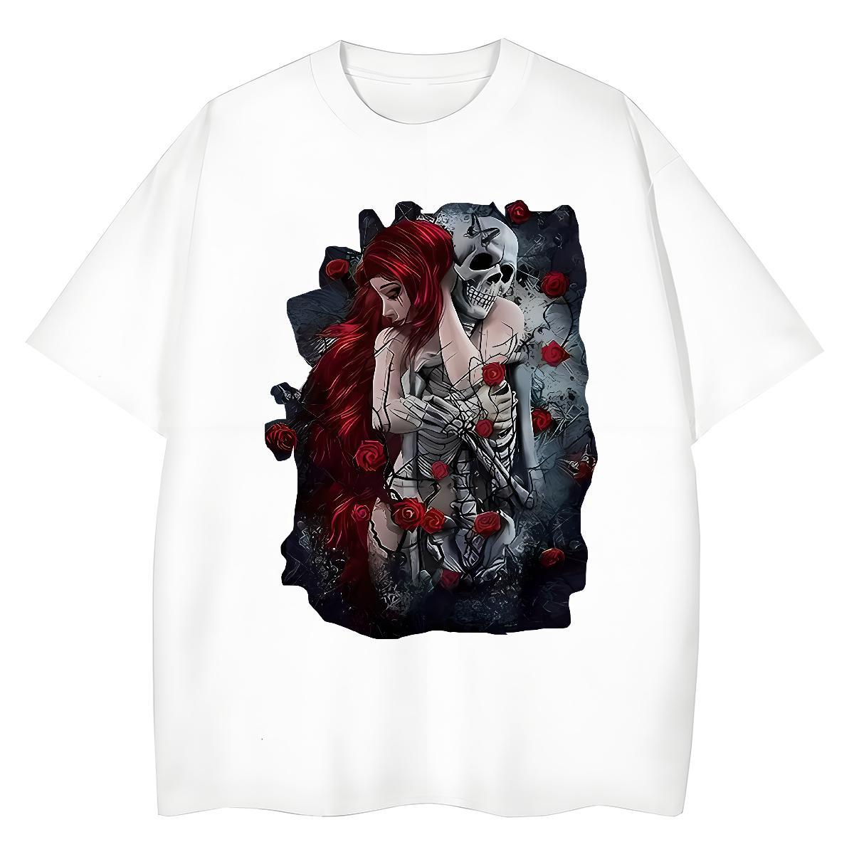 2024 DIY T shirt 100% Cotton 230g O Neck Short Sleeves Casual skull Tshirt for Man Woman Designer Custom Printed Tee Shirt