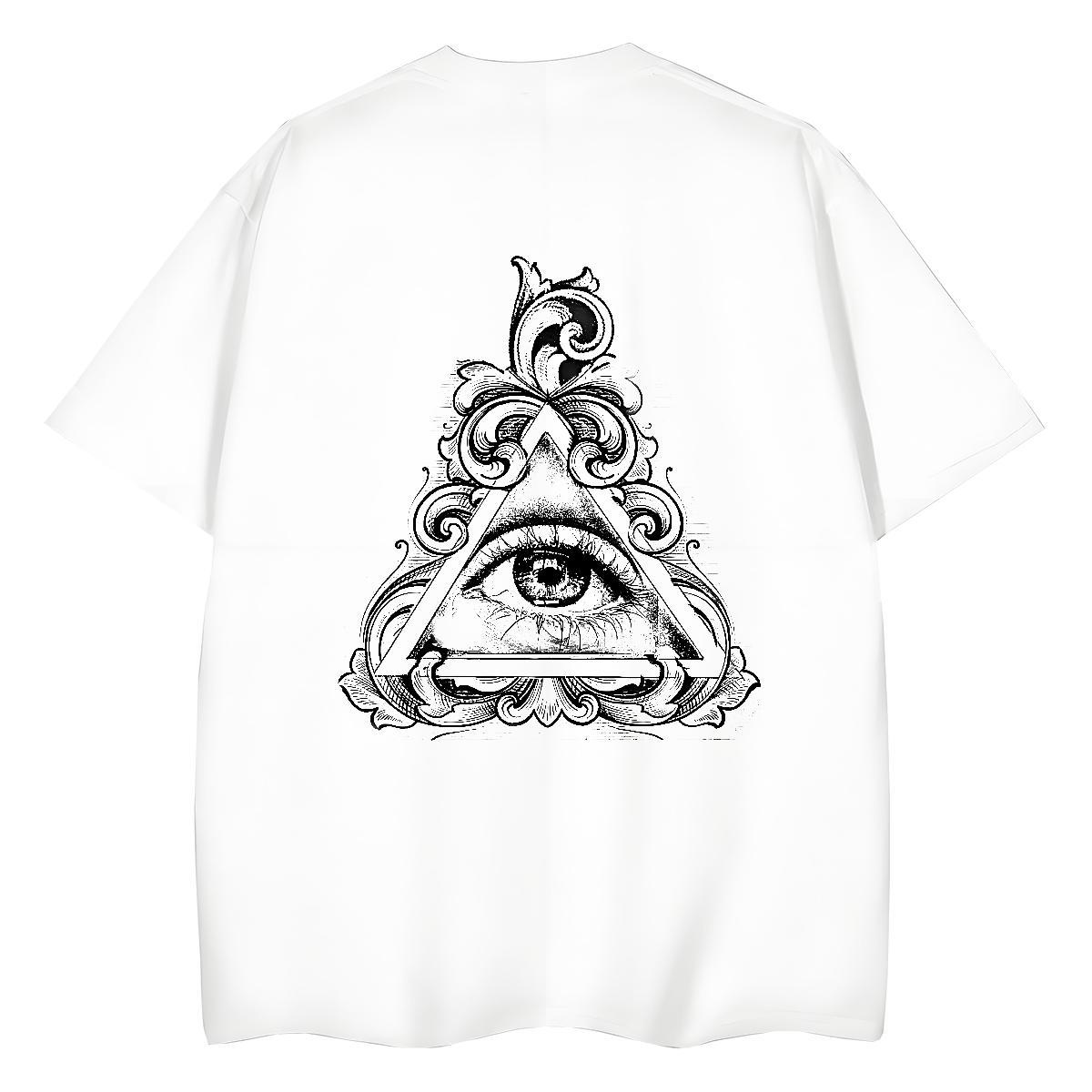 2024 DIY T Shirt For Woman 100% Cotton 230g Crew Neck Breathable Daily Wear eye of the devil Womens Tshirts Loose fit Custom Print Plus Size Clothings