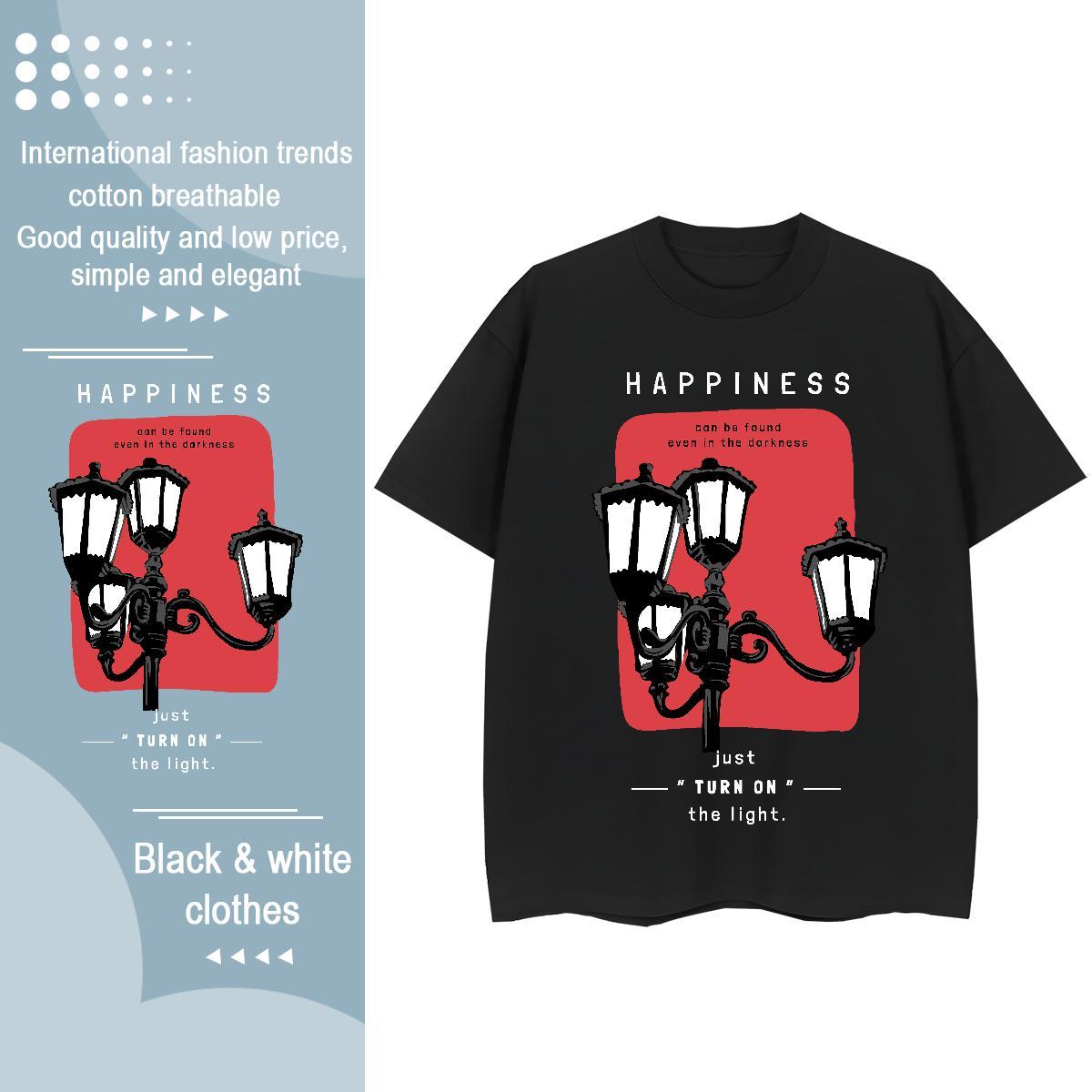 Loose fit Tshirt for Man Woman 230g Pure Cotton painting Hip Hop Street T shirt Breathable Short Sleeve Custom Printing Clothings
